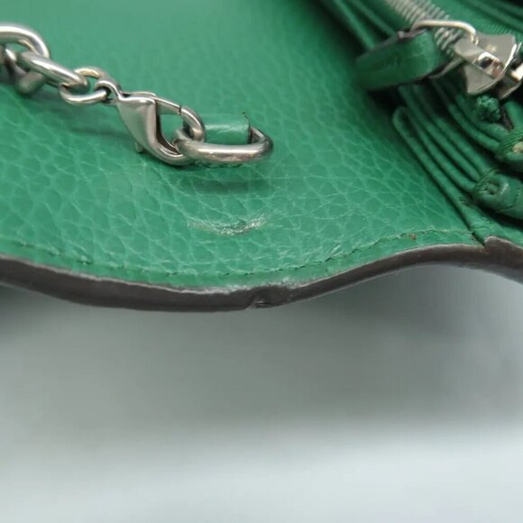 Authentic GUCCI Dionysus Chain Wallet Green Leather Shoulder Bag 1020-062824 - Picture 9 of 12